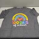 Womens Short Sleeve Tops Womens 100Th Day of School Teacher Shirt Happy 100 Days of School T Shirt Letter Print Teach Short Sleeve Top,  XXL