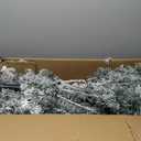 6 FT Snow Flocked Christmas Tree, Artificial Holiday Hinged Pine Tree with 600 Branch Tips, Solid Metal Stand, Premium Xmas Full Fake Tree for Home, Office, Party Decoration