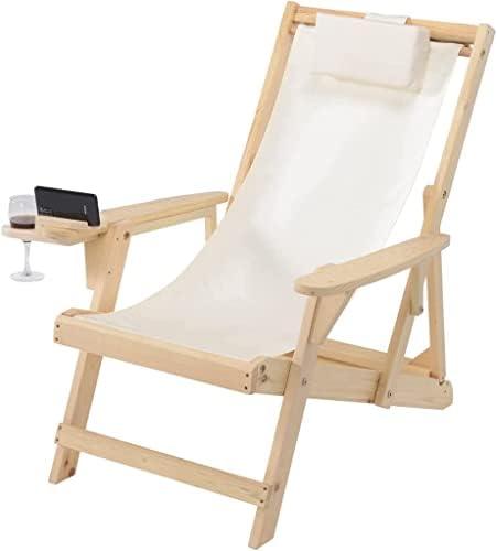 W Home Romantic-Sling Lounge Chair, Natural/Beige