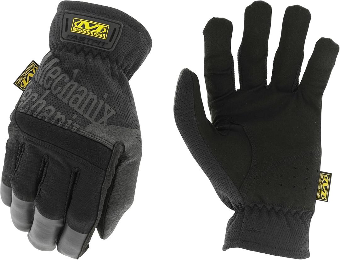 Mechanix Wear FastFit Work Gloves - Anti-Slip & Abrasion Resistant Heavy Duty Gloves - Touchscreen Compatible - Vibration Damping - Multipurpose Use - Large - Black