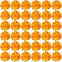 Waydress 30 Packs 4 Inch Flower Hair Clip Rose Hair Accessories Floral Hairpin Brooch Flowers Pin Brooch for Bridal Headpiece Accessories Wedding(Orange)