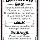 Funny Bathroom Rules Signs Metal Tin Sign, Please Flush Toilet Sign For Door, Stand Closer Its Shorter Than You Think Signs Guest Bathroom Black Wall Decor Humour Warning Sign Adult Home Decor 128 Inch (38)