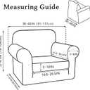 Turquoize 2 Piece Chair Covers Armchair Covers for Living Room Stretch Armchair Slipcovers Soft Chair Cover with Arms Feature Thick Jacquard Fabric, Machine Washable (Chair, Macchiato)