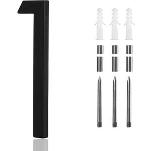 9 Inch Modern House Numbers For Outside Metal,Large Address Numbers For House Matte Black Outdoor Floating Flush Mount Vertical Horizontal Zinc Home Address Numbers 1