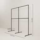 pamo Industrial Design garment rack - LAS 2 Black - freestanding Coat Rack for Walk-In Wardrobe Wall I Clothes Rack Made of Black Sturdy Pipes freestanding from Water Pipe