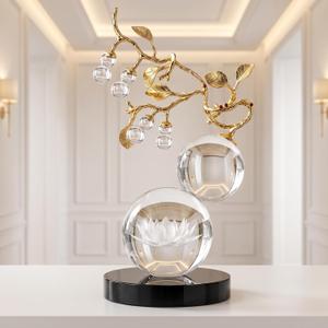 Large 12-Inch Modern Clear Glass Sculpture Centerpiece, Extra Large