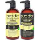 PURA D'OR Advanced Therapy Biotin Shampoo & Conditioner Hair Care Set For Hair Thinning, CLINICALLY TESTED Effective Results, Herbal Hair Thickening Products For Women & Men, 16oz x2