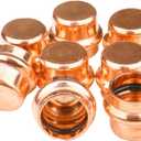 WHK 8 Pack 3/4 Inch Press Propress Copper End Cap Press Pro Press 3/4" Cooper End Plug Press Fittings Copper Pipe End Cap(Lead-Free)