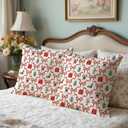 Coquette Red Bow Christmas Pillow Covers 18x18, Christmas Decorations for Home, Vintage Merry Xmas Holiday Decorative Pillow Covers for Couch Sofa Bedroom Living Room Home (Style01)