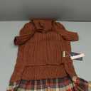 IECOii Girl Dog Sweater Dress - Cable Knit Dog Sweater for Small Dogs Girl - Caramel,Medium, Turtleneck Pullover Sweaters with Tartan Plaid Skirt, Adorable Warm Dog Knitted Dress for Christmas (Medium(Chest:17.32 in/44 cm))