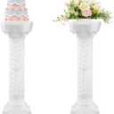 Colingmill 2 Pcs Wedding Roman Column Greek Pillars Stand Plastic Wedding Pillars Columns for Ceremony Flowers Plant Holder for Ceremony Event Party (Heart Shaped,10.63 x 10.63 Inches)