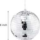 4 Pack Mirror Disco Ball, 6 Inch Cool and Fun Silver Hanging Disco Ball with Attached String for a Party or Dj Light Effect, Party Decorations, Home Decorations, Stage Props, Christmas