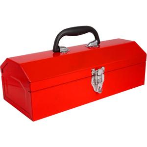 MANUFORE 16" Metal Tool Box Lightweight and Sturdy Storage Box Made of Heavy Steel and Nicely Finished and Painted