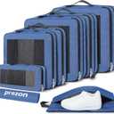 8 Set/6 Set/4 Set Compression Packing Cubes for Travel, Lightweight Vacation Travel Essentials, Travel Accessories for Suitcase Organizer Bags Set, Durable Luggage Organizer (8-Basic Navy)