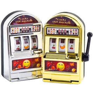 BigOtters Mini Slot Machine Toy, Count of 4 Mini Lucky Slot Machine Bank for Creative Festival Birthday Cake Decor Casino Las Vegas Night Theme Party Decorations