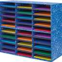 Bankers Box Classroom 30 Compartment Mail Sorter, Single (3384401), 32.38"L x 9.13"W x 32.38"H