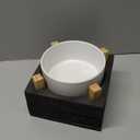 Petygooing White Elevated/ Raised 15°Slanted Ceramic Dog Bowl for Small and Medium Breeds, Tilted Anti Slip Pet Feeding Bowl, Food Water Dish with Stand for Cats and Dogs (28 OZ/ 3.6 Cups)