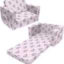 Kids Sofa Couch, 2 in 1 Convertible Dinosaur/Unicorn Print Toddler Chairs Kids Couch, Uni, 23"W x 17"D x 15"H