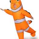 Halloween Inflatable Clownfish Costume Adult Size – Ocean Animal Blow Up Suit for Fun Parties and Events