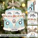 5 x Wedding Gifts for Couples 2026 - Meaningful Wooden Wedding Ornaments, Engagement Bridal Shower Gift for Bride, Just Married Ornaments, Newly Wed Gifts for Mr and Mrs Couple