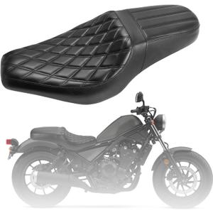 One-Piece Seat for Honda Rebel 300/500, Driver & Passenger Seat with Black Diamond + Vertical for CMX 300 500 (2017-later)