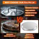 Fire Pit Lid for Solo Stove Bonfire 2.0, 19.5" 304 Stainless Steel Round Lid for SoloStove Accessories Bonfire and Other 19.5 inch Outdoor Firepit with Heat Resistant Handle