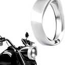 7 inch Headlight Visor Bezel for Harley, Chrome 7" Headlamp Visor Trim Bezel Decorate Cover Ring for Harley Trike Electra Glide Heritage Softail Touring Road KingAccessories