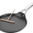 MsMk 11 inch Nonstick Crepe Pan, Titanium and Ceramic Nonstic Coating Flat Skillet Dosa Tawa Tortilla Pan, Large Pancake with Stay-Cool Handle, Induction Compatible, PFOA Free