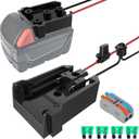 Power Wheel Adapter with Fuse&Switch for Milwaukee 18V Battery, Non-Blown Tight Battery Adapter with 4Pcs 30A Fuse and Wire Terminal, 12 AWG Wire, DIY Use for Truck, Robotics, and Work Lights