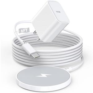 Magnetic Wireless Charger[Apple MFi Certified]15W Apple Wireless Mag safe Charger 6FT Magnetic iPhone Fast Charging Pad Flat for iPhone Air/17 Pro Max/16 Pro/15 Plus/14/13/12 Series, AirPods Pro3/Pro2