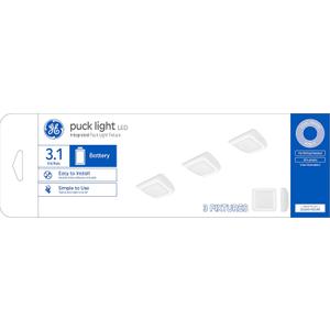 GE Lighting LED Puck Light, Battery-Powered, Cool White, 3.1 Inches (3 Pack)