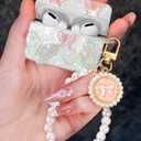 Boaretiu for AirPods Pro/Pro 2nd Gen Case with Pearl Bow Keychain - Stylish Protective Cover for Women, Cute Girls Kawaii Girly Unique Silicone Design Case for AirPods Pro & Pro 2, Butterfly