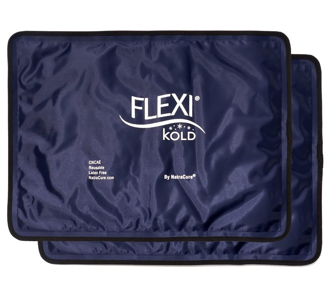 2 FlexiKold Gel Ice Packs (Standard Large: 10.5" x 14.5") - Reusable Cold Pack for Injuries, for Back Pain Relief, Migraine Relief Pad, After Surgery, Postpartum, Headache, Shoulder - 6300-COLD 2 PK