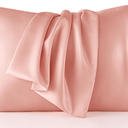 Bedsure Satin Pillowcase 2 Pack Similar to Silk Pillow Cases Standard Size, Pillow Case for Sleeping Women with Envelope Closure, Gifts for Women Men, Silver Grey, 20x26 Inches, 2pcs