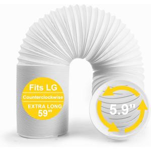 Portable Air Conditioner Hose, 5.9" Diameter Anti-Clockwise Thread, Universal Replacement AC Vent Hose Length up to 59" (Does not include coupler)