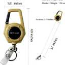 Retractable Keychain Heavy Duty, Multitool Carabiner Badge Holder, ID Holder Clip, Tactical Badge Reel With 29.5" Steel Cord, 2Pack Yellow