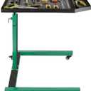 Adjustable Height Mobile Work Table, Foldable Table with Heavy Duty Steel, Rolling Tool Cart with Brakes for Garage Repair Shops DIY