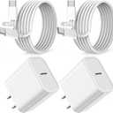 Fast iPad Charger,iPad Charger Fast Charging 2Pack Wall Chargers Plug Adapter Type C USB C to C Cable Cord 6ft for iPad Pro 12.9,iPad Pro 11/13inch(M4),iPad Air 5th/4th,iPad mini 6/7,iPad 10/11th(A16) (White)