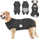 Lukovee Dogs Recovery Suit - Adjustable Dog Onesie for Female Male Dogs, Breathable Anti Licking Cone Alternative Surgery Pet Surgical Body Suit After Spay Abdominal Wounds Neuter (DGY, S)