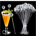 24 Pcs Disco Balls Cocktail Stirrers, Round Top Swizzle Sticks, Cake Pops Mirror Ball Coffee Beverage Stirrers Decorative Straws for Home Bar Bachelorette Wedding New Year Party Decor