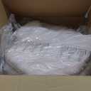 GREENSTELL Vanity Stool Chair with Storage and Folding Back, 15.7" x 15.7" x 19.5" Faux Fur Soft Ottoman for Adults, 4 Metal Legs with Anti-Slip Feet, Furry Padded Seat for Makeup, Bedroom, Pink