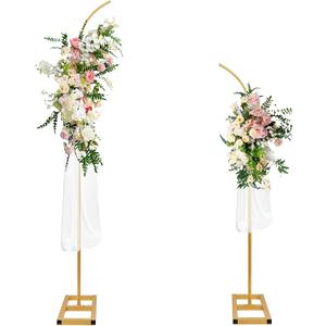 Bazen Balloon Arch Kit, Balloon Arch Stand Set of 2 with Metal Square Base Balloon Arch Frame Floral Half Arch Balloon Garland Stand for Ceremony Wedding Bridal Baby Shower Birthday Anniversary