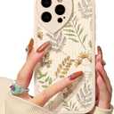 Lovmooful Compatible for iPhone 15 Pro Case Cute Leaves with Love Lens Bumper Protector for Girls Women Soft TPU Shockproof Protective Girly for iPhone 15 Pro-Leaves