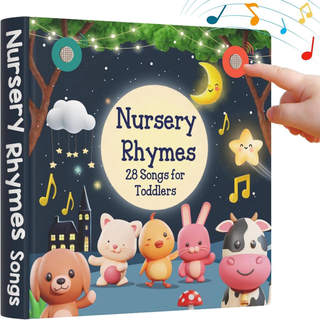 LEARNING BUGS Nursery Rhymes  Sing Along with 28 Favorite Nursery Rhymes, Musical Books for Toddlers, 28-Button Music Book, Musical Toys for Toddlers 1-3