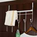 Furinno Yijin Back Door Hanging Hooks, Over the Door Hooks, Towel Rack, Door Hanger, Coat Rack for Hanging Clothes, White