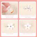 32pcs Mini Flower Hair Clips, White Pearl Hair Clips, Wedding Hair Barrettes, Cute Rhinestone Hairpins, Bridal Hair Accessories for Girls Women(4Styles)