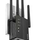 WiFi Extender, Long Range WiFi Repeater, WiFi Range Extender, Covers Up to 12880 Sq.ft, Easy Set Up for Home, WiFi Extender Signal Booster, Dual Band Wireless Booster