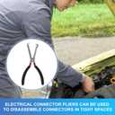 2 x Electrical Disconnect Pliers, Automotive Electrical Connector Pliers Spark Plug Pliers Car Electrical Plug Pliers for Easily Disconnection The Locking-Push Tab Electrical Connector(Black)