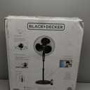 BLACK+DECKER 18-Inch Stand Fan with Pedestal Base, Height Adjustable Pedestal Fan with Remote and Touch Control Panel, Free Standing Fan with 90-Degree Oscillating and 3-Speed Settings, Black