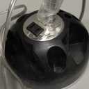 Simple Designs LD1015-BLK Flossy Organizer Desk Lamp with Charging Outlet and Lazy Susan Base, Black